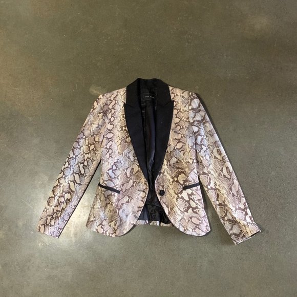 Zara Jackets & Blazers - Zara python print tuxedo style jacket